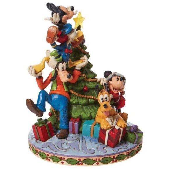 Jim Shore The Fab Five Decorating The Christmas Tree Lit Figurine, NIB NEW - Picture 2 of 4